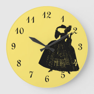 18. Century Lady Silhouette Große Wanduhr