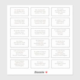 18 Einzeladressen für den Namen der Hochzeit Serif Aufkleber