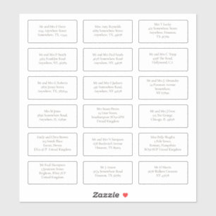 18 Einzeladressen für den Namen der Hochzeit Serif Aufkleber