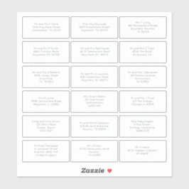 18 Einzelname Anschrift Wedding Guest Simple Aufkleber