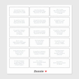 18 Einzelname Anschrift Wedding Guest Simple Aufkleber