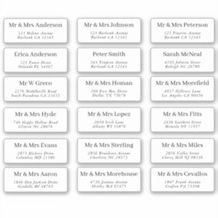 18 Étiquettes de adresse de nom de script individu