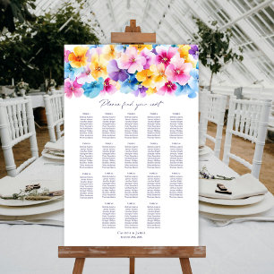 18 farbenfrohe Blumenübersicht Poster