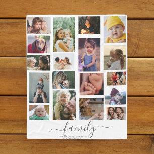 18 Foto-Collage Niedliche Familie Liebeserinnerung Fleecedecke