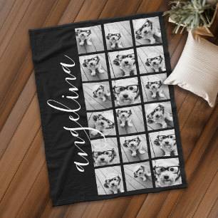 18 Fotocollage - CAN bearbeiten schwarz - Skriptna Fleecedecke