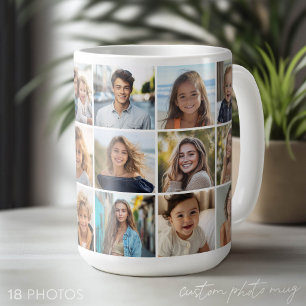 18 Fotocollage - Minimales Raster mit Weiß Kaffeetasse