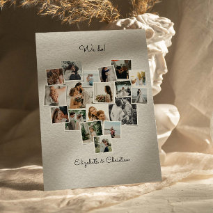 18 Fotos Collage Heart Shape Wedding Einladung