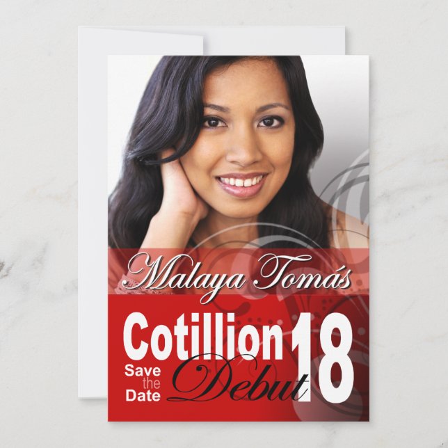 18. Geburtstag Cotillion Debut Save the Date Foto (Vorderseite)