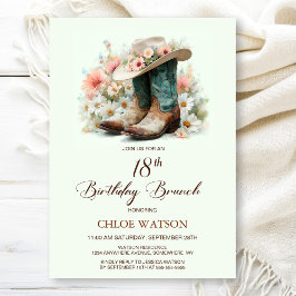 18. Geburtstag Cowgirl Stiefel Geburtstag Brunch Einladung