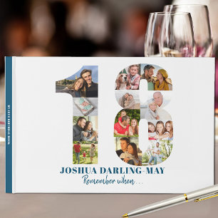 18. Geburtstag Denken Sie daran, wenn ... Blue Fot Gästebuch