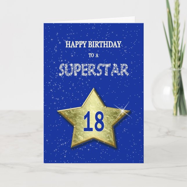 18. Geburtstag eines Superstars Karte (Vorderseite)