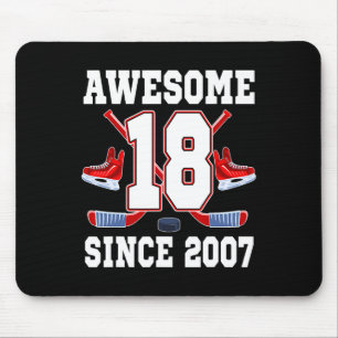 18. Geburtstag Eis-Hockey-Thema Awesome Sinc Mousepad