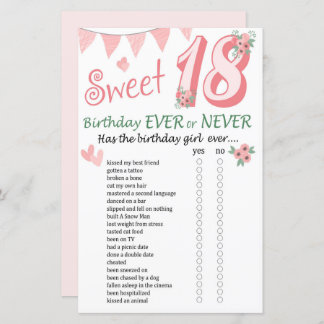 18. Geburtstag Ever or Never Game