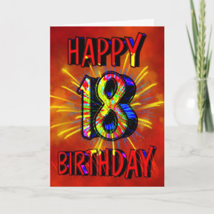 18. Geburtstag Feuerwerk Karte
