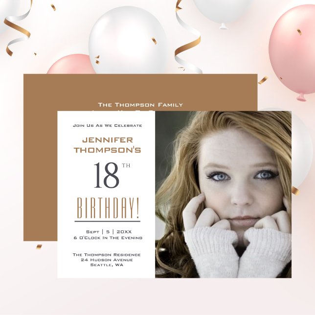 18. Geburtstag - Foto Party Einladung (18th Birthday - Photo Party Invitation)