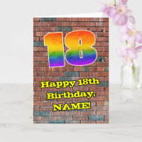 18. Geburtstag: Fun Graffiti-Inspiriert Regenbogen