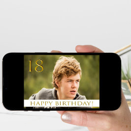 18. Geburtstag für einen Jungen mit deinem Portrai Karte