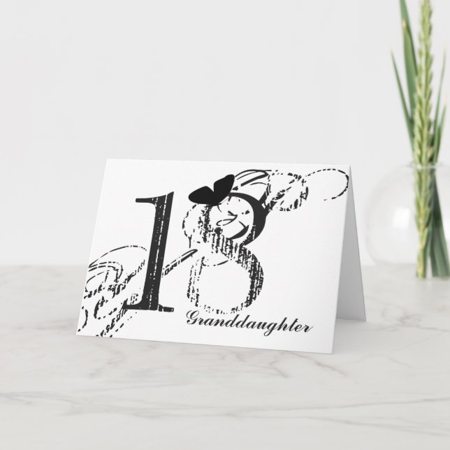 18. Geburtstag für Enkelin, Schmetterling. Karte (Vorderseite)