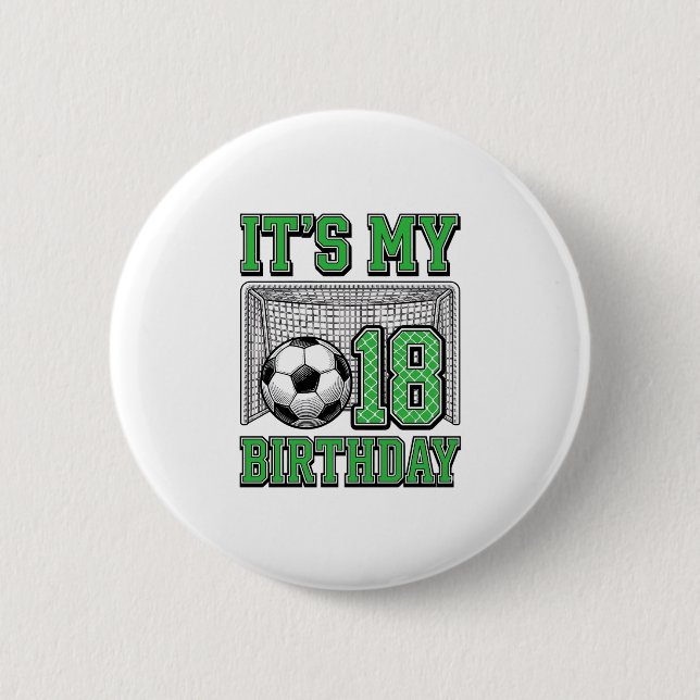 18. Geburtstag Fußball Vintage Button (Vorderseite)