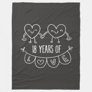 18. Geburtstag Geschenk Chalk Herzen Fleecedecke