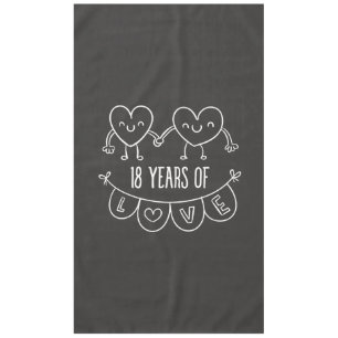 18. Geburtstag Geschenk Chalk Herzen Tischdecke