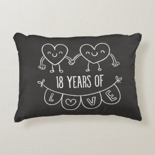 18. Geburtstag Geschenk Chalk Herzen Zierkissen