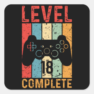 18. Geburtstag Geschenkboys Männer Stufe 18 2003 Quadratischer Aufkleber