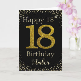 18. Geburtstag Goldener Glitzer Karte