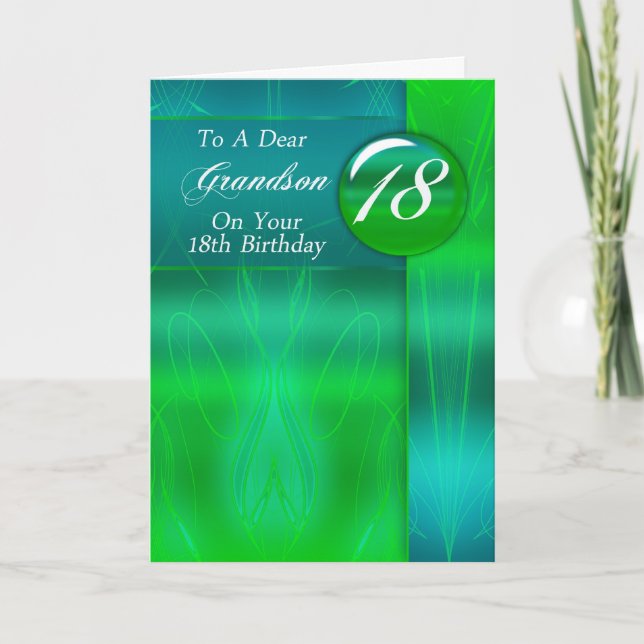 18. Geburtstag Grandson Modern Karte (Vorderseite)