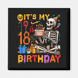 18. Geburtstag Halloween-Skelett-Matching-Party Magnet
