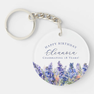 18. Geburtstag Juli Geburtstag Blume Geschenk Cust Schlüsselanhänger