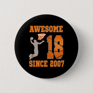 18. Geburtstag Junge Großartig Seit 2007 Sketll 18 Button