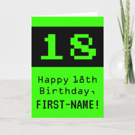 18. Geburtstag: Nerdy / Geeky Style "18" und Name Karte