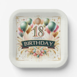 18. Geburtstag Pappteller