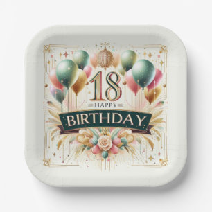 18. Geburtstag Pappteller
