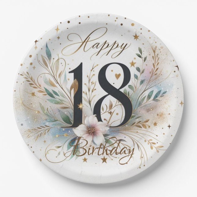 18. Geburtstag Pappteller (Vorderseite)