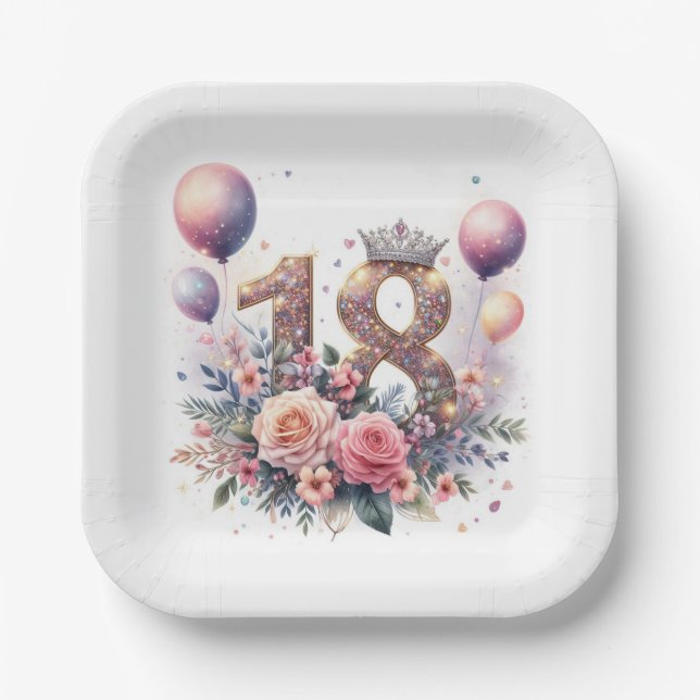 18. Geburtstag Pappteller (Vorderseite)
