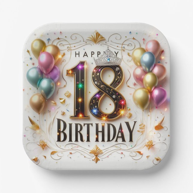 18. Geburtstag Pappteller (Vorderseite)