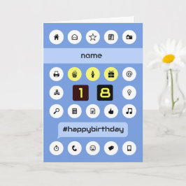 18. Geburtstag personalisierter Add Name Computing Karte