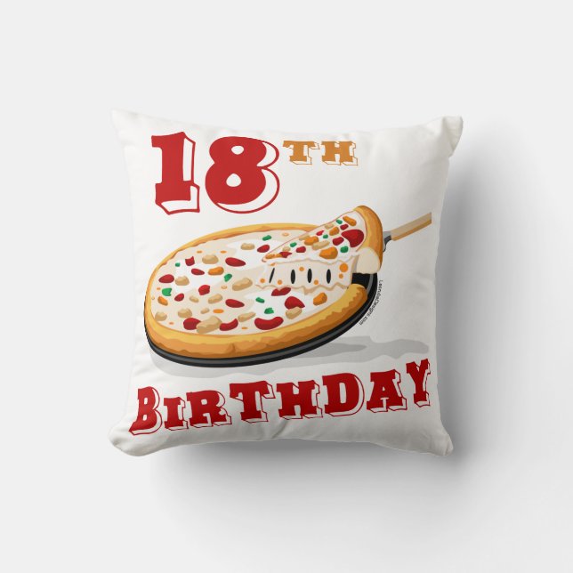18. Geburtstag Pizza Party Kissen (Vorderseite)
