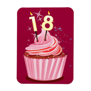 18. Geburtstag - Rosa Cupcake Magnet
