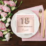 18. Geburtstag Rose Gold Glitzer Rosa Ballon Stil Serviette<br><div class="desc">Elegant, klassisch, glamourös und mädchenhaft für eine 18. Geburtstagsfeier. Rose Gold und rot Rosa, Farbverlauf Hintergrund. Dekoriert mit Rose Gold, rosa Imitat Glitzer Tropfen, Farbe Tropflook. Personalisieren und einen Namen hinzufügen. Mit dem Text: Happy Birthday. Der Text ist mit einem modernen, dunklen Rose gefärbten Handschrift geschrieben. Nummer 18 wird mit...</div>