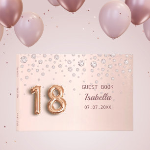 18. Geburtstag Rose Gold rosa Diamanten Gästebuch