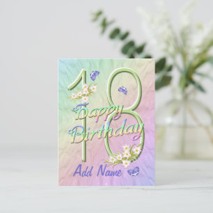 18. Geburtstag Schmetterling Tanz Grußkarte Postkarte