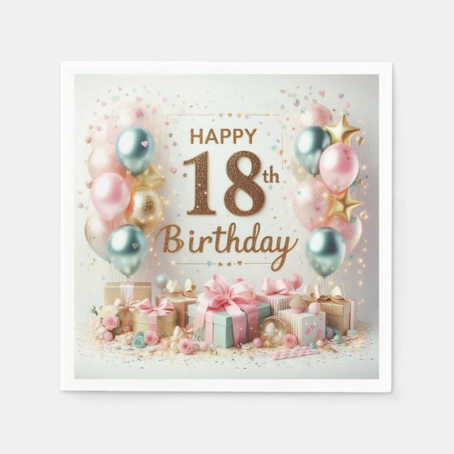 18. Geburtstag Serviette (Vorderseite)