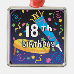 18. Geburtstag Silbernes Ornament