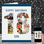 18. Geburtstag Sohn Nummer 18 FotoCollage Big<br><div class="desc">Sage Happy 18. Geburtstag Son mit einer einzigartigen Geburtstagskarte und deiner eigenen individuellen Foto-Collage. Die Vorlage ist für Sie Set, um Happy Birthday Son zu Brudern, oder jedem anderen Namen, den Sie möchten, zu bearbeiten und bis zu 12 verschiedene Fotos zu addieren. Sie können auch die Nachrichten innerhalb der Karte...</div>