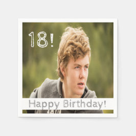 18. Geburtstag Teil Foto Junge Typ Serviette