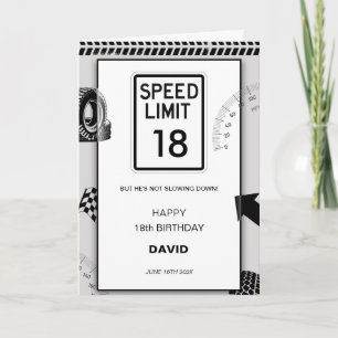 18. Geburtstag von Speed Limit Boy Karte