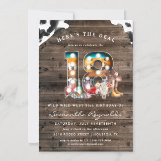 18. Geburtstag | Wild West Cowboy Einladung